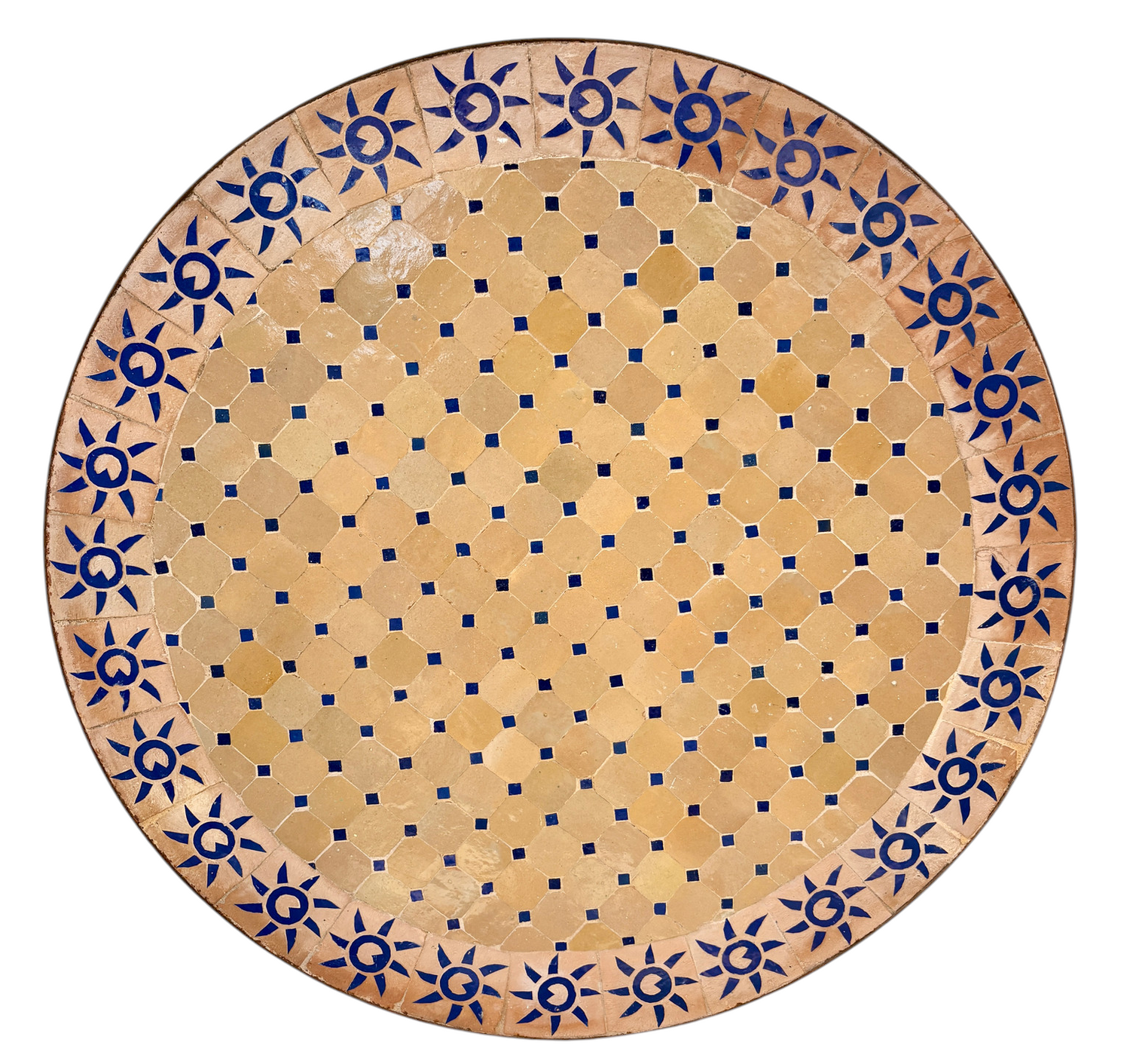 39" Multi Beige Zellige Mosaic Table Top