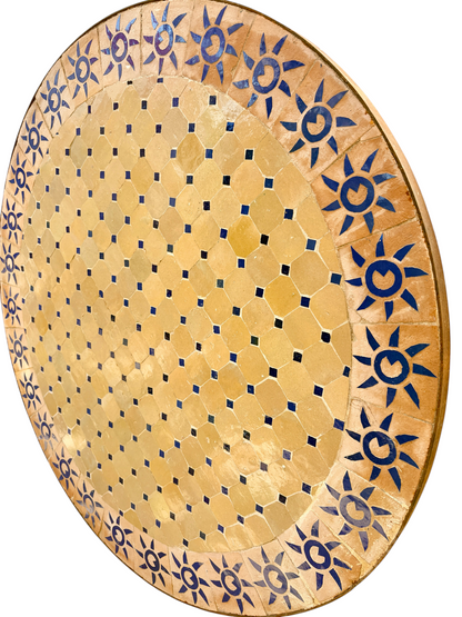 39" Multi Beige Zellige Mosaic Table Top