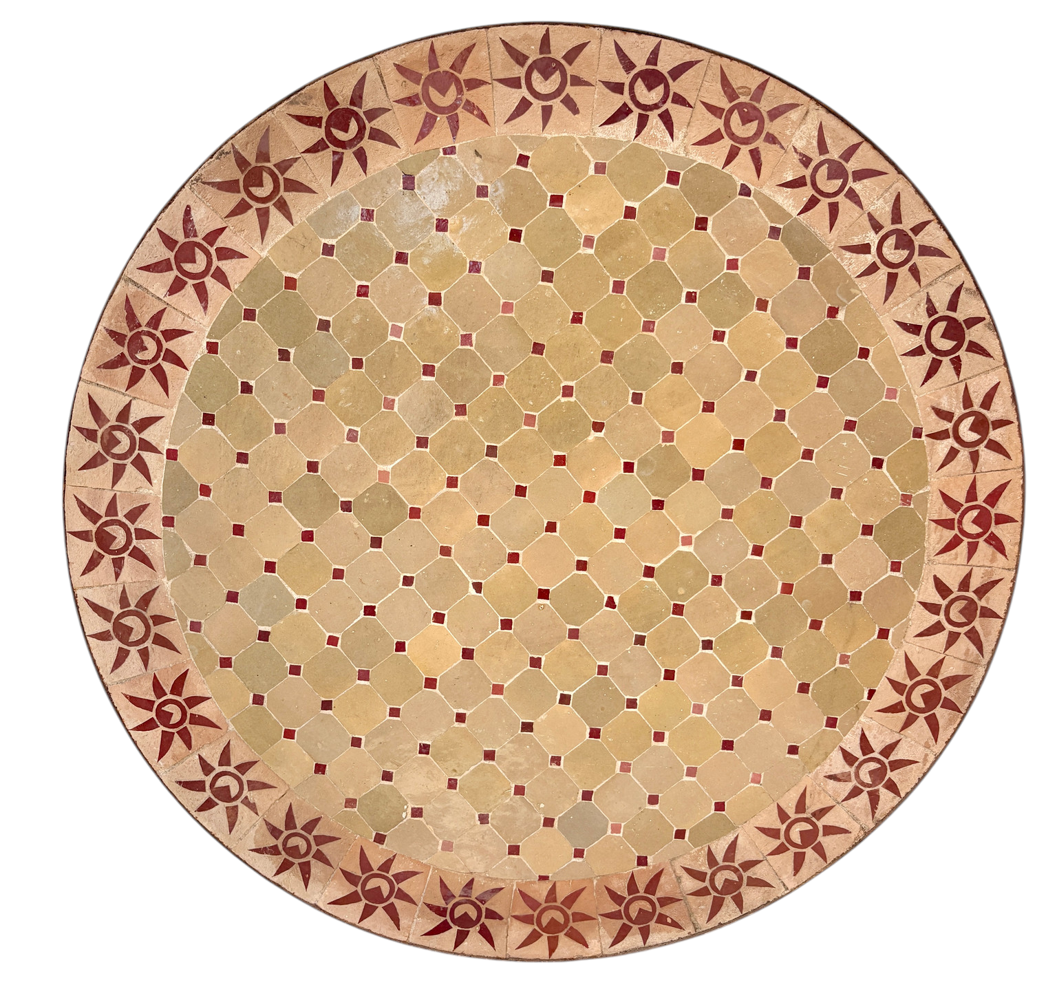 39" Multi Beige Zellige Mosaic Table Top