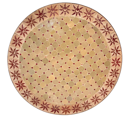 39" Multi Beige Zellige Mosaic Table Top