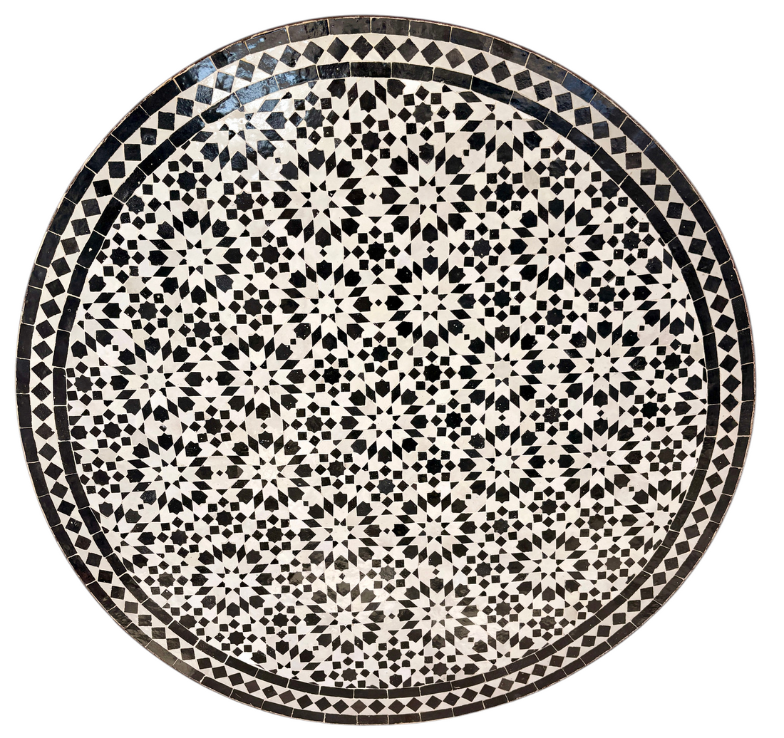 39" Multi Noir Zellige Mosaic Table Top