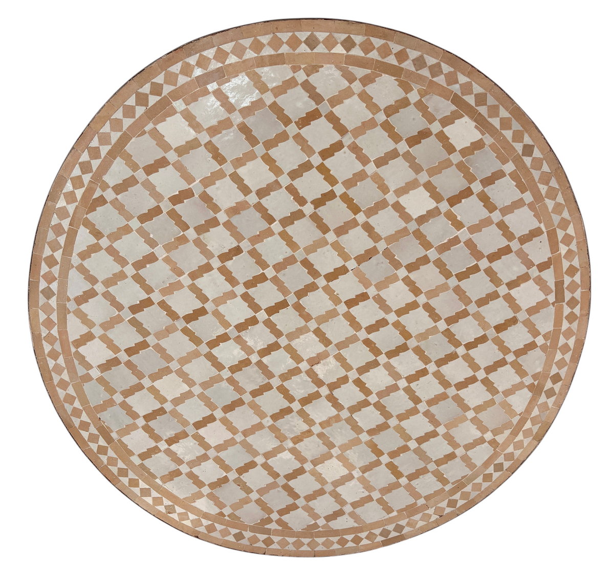39" Multi Beige Zellige Mosaic Table Top