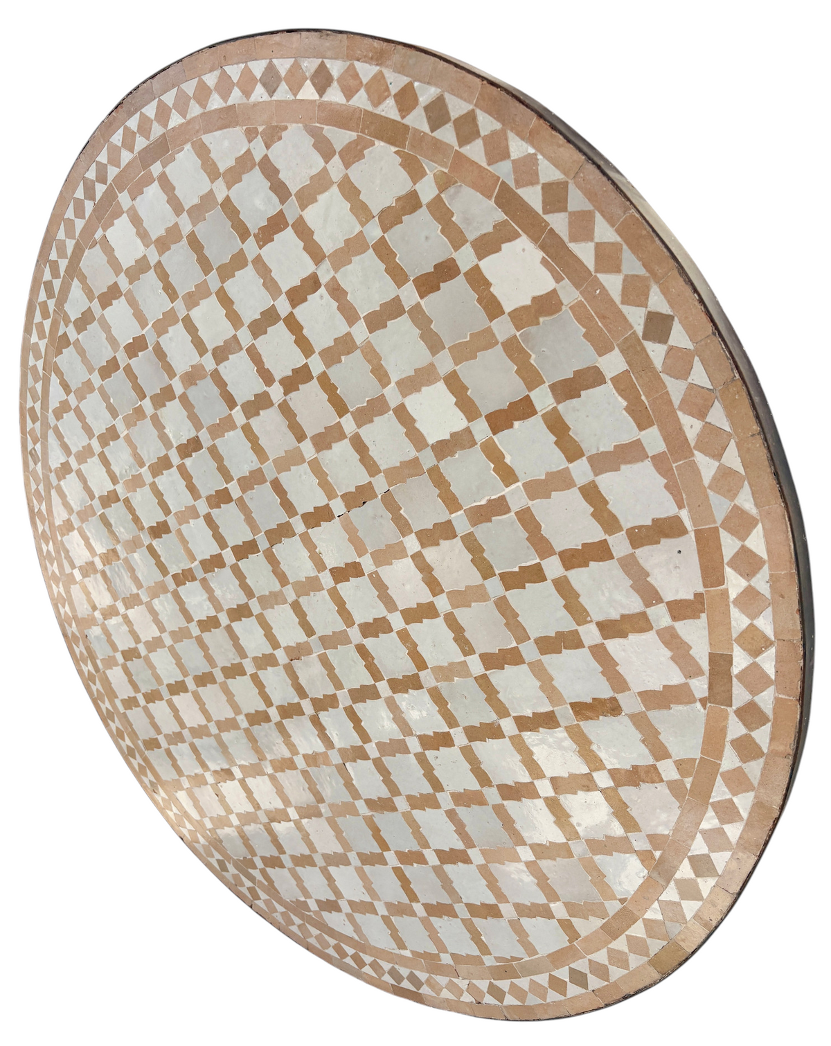 39" Multi Beige Zellige Mosaic Table Top