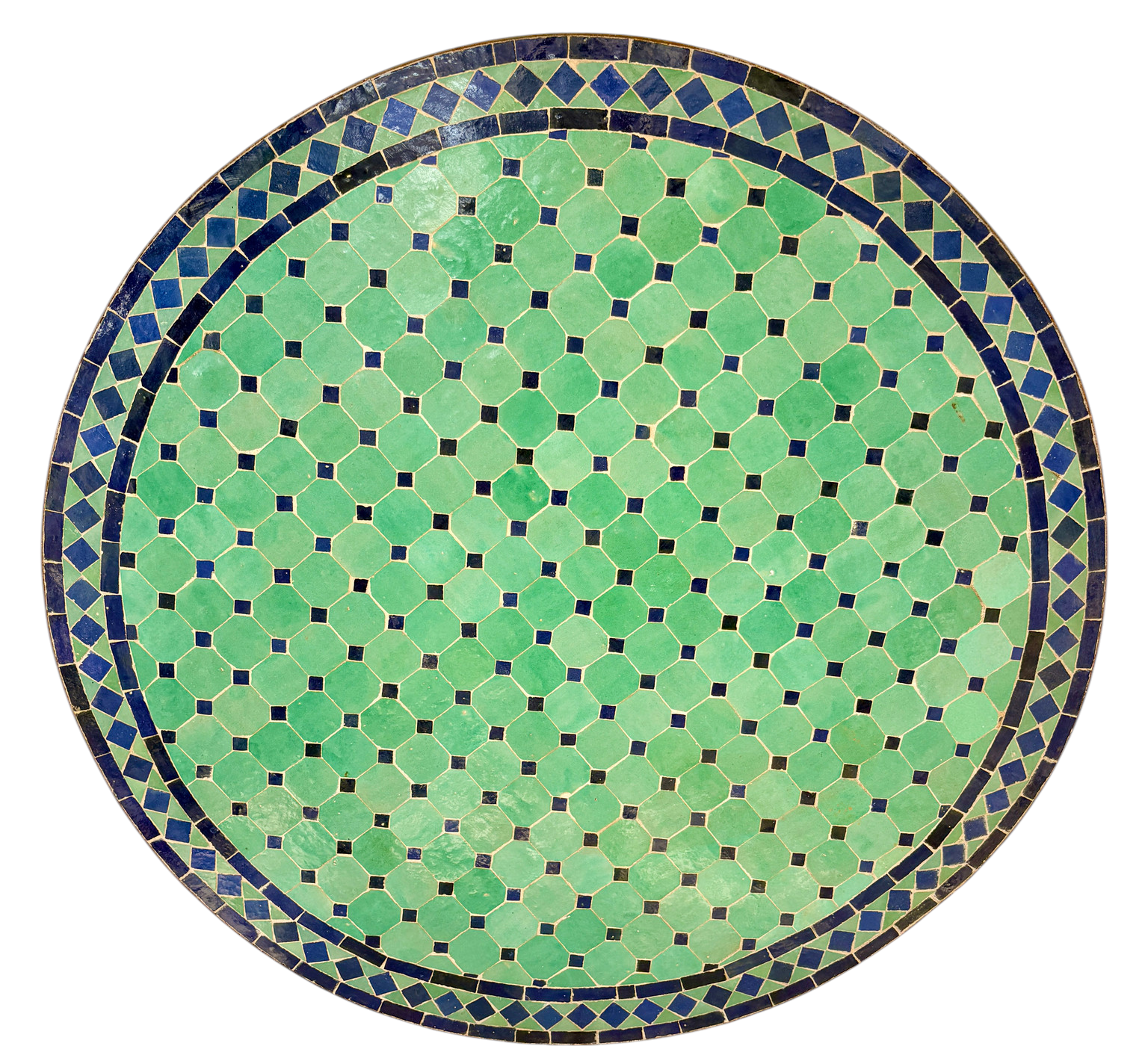39" Multi Aqua Zellige Mosaic Table Top