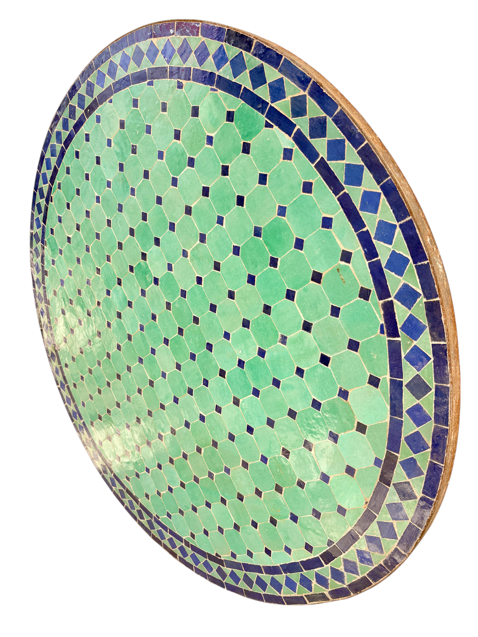 39" Multi Aqua Zellige Mosaic Table Top