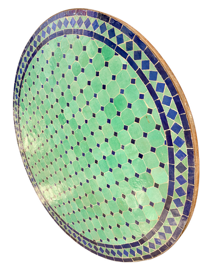 39" Multi Aqua Zellige Mosaic Table Top