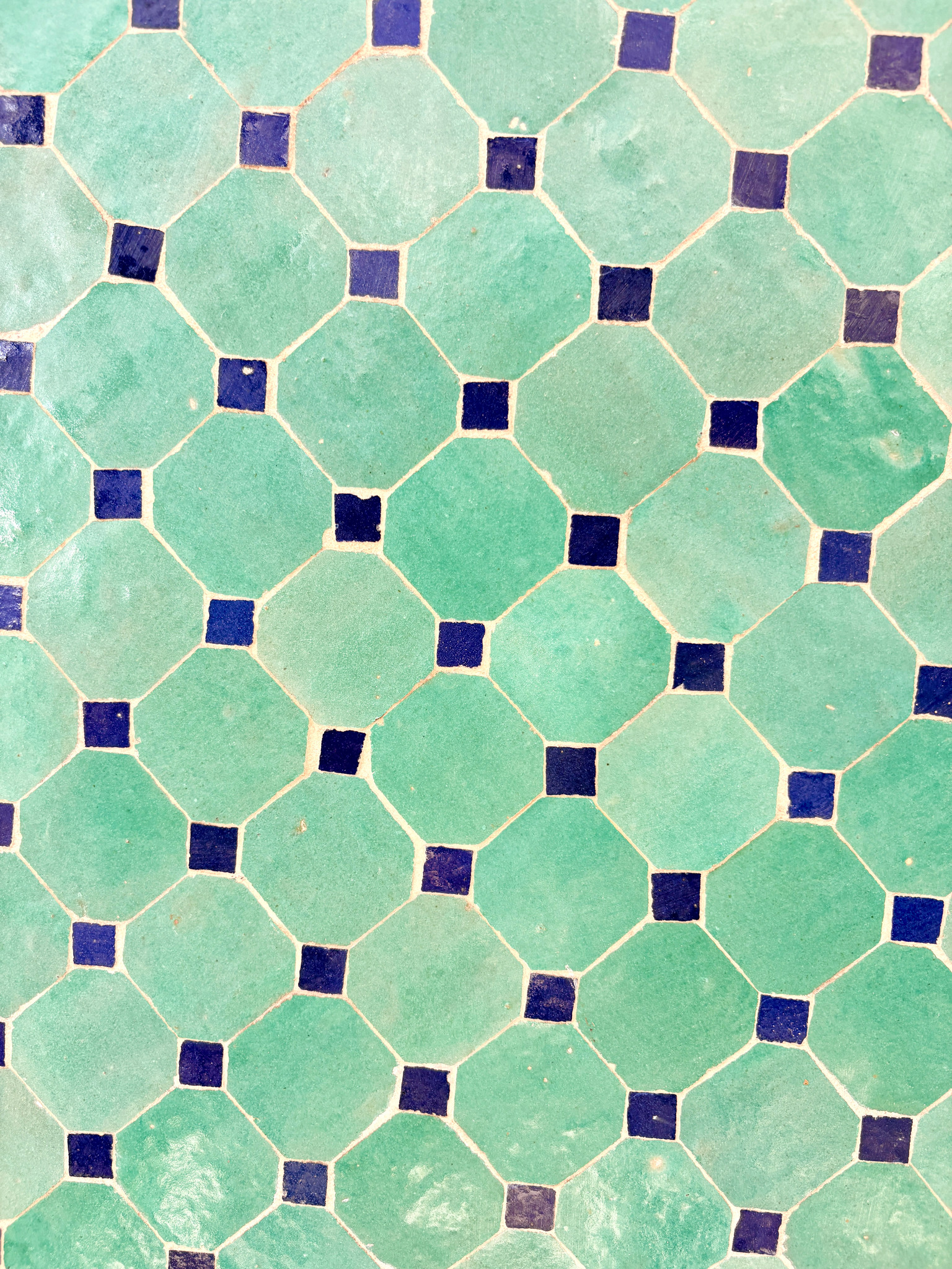 39" Multi Aqua Zellige Mosaic Table Top
