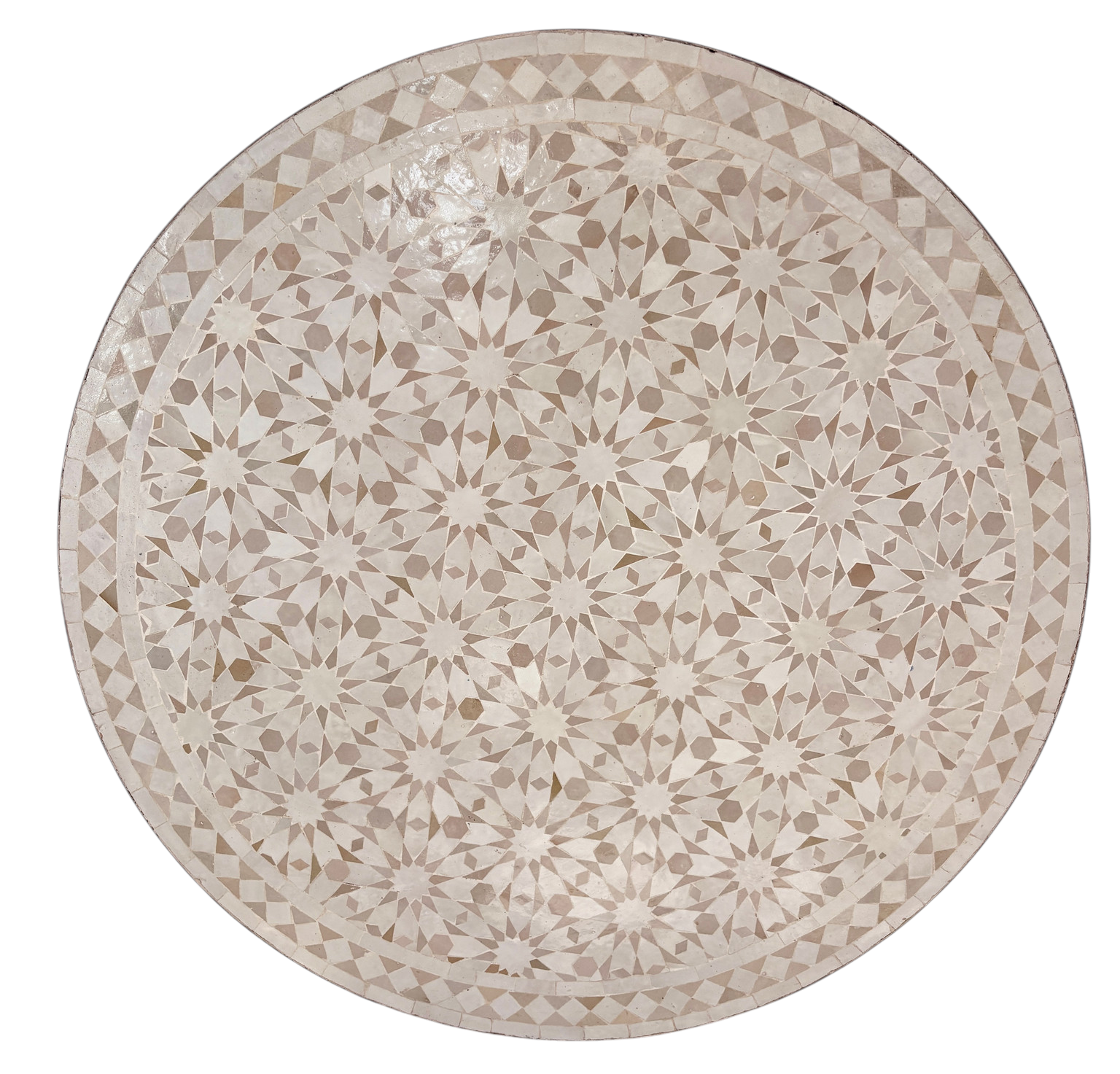 39" Beige Zellige Mosaic Table Top