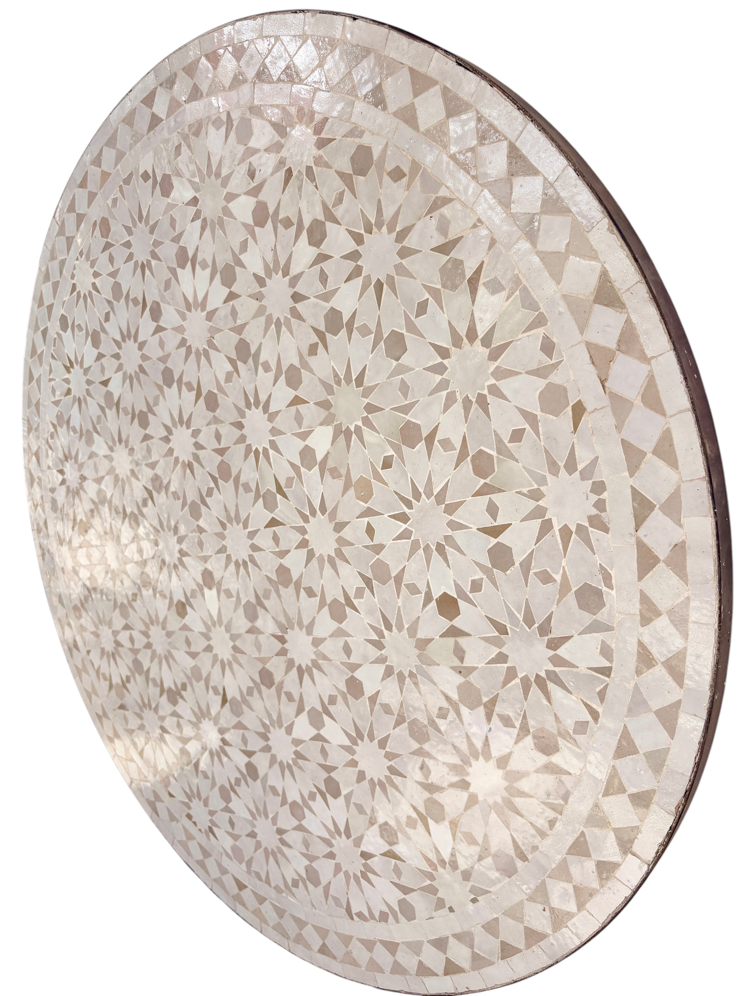 39" Beige Zellige Mosaic Table Top