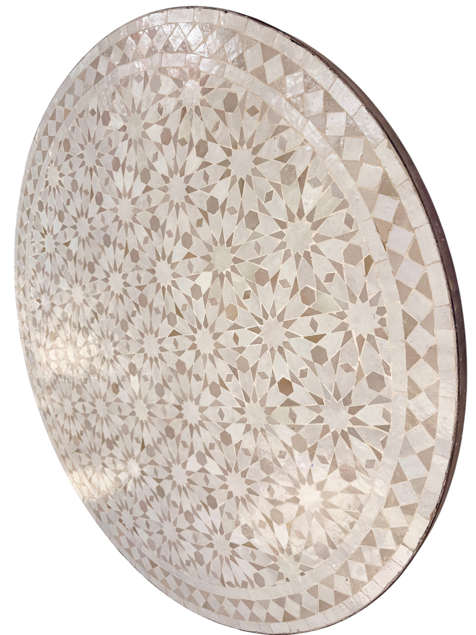 39" Beige Zellige Mosaic Table Top