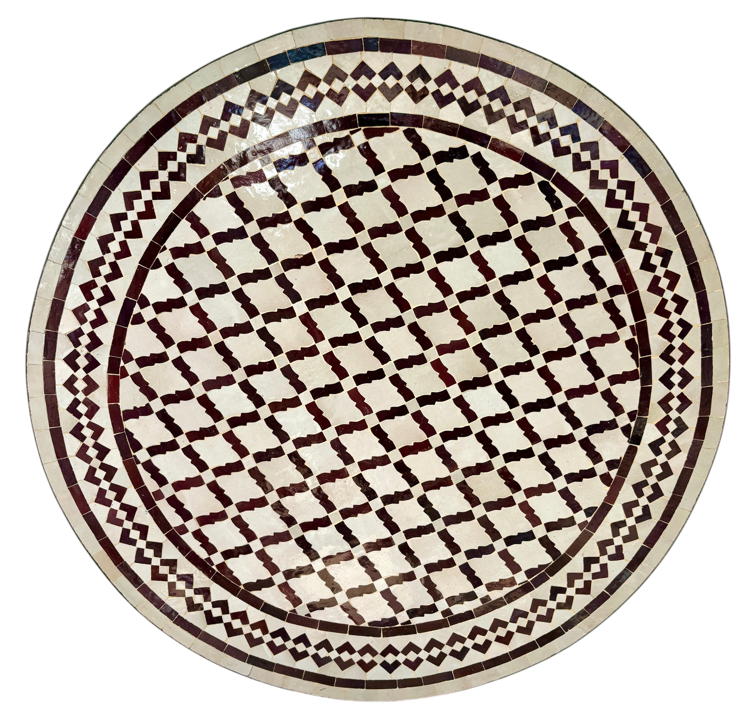 39" Multi Oxblood Zellige Mosaic Table Top
