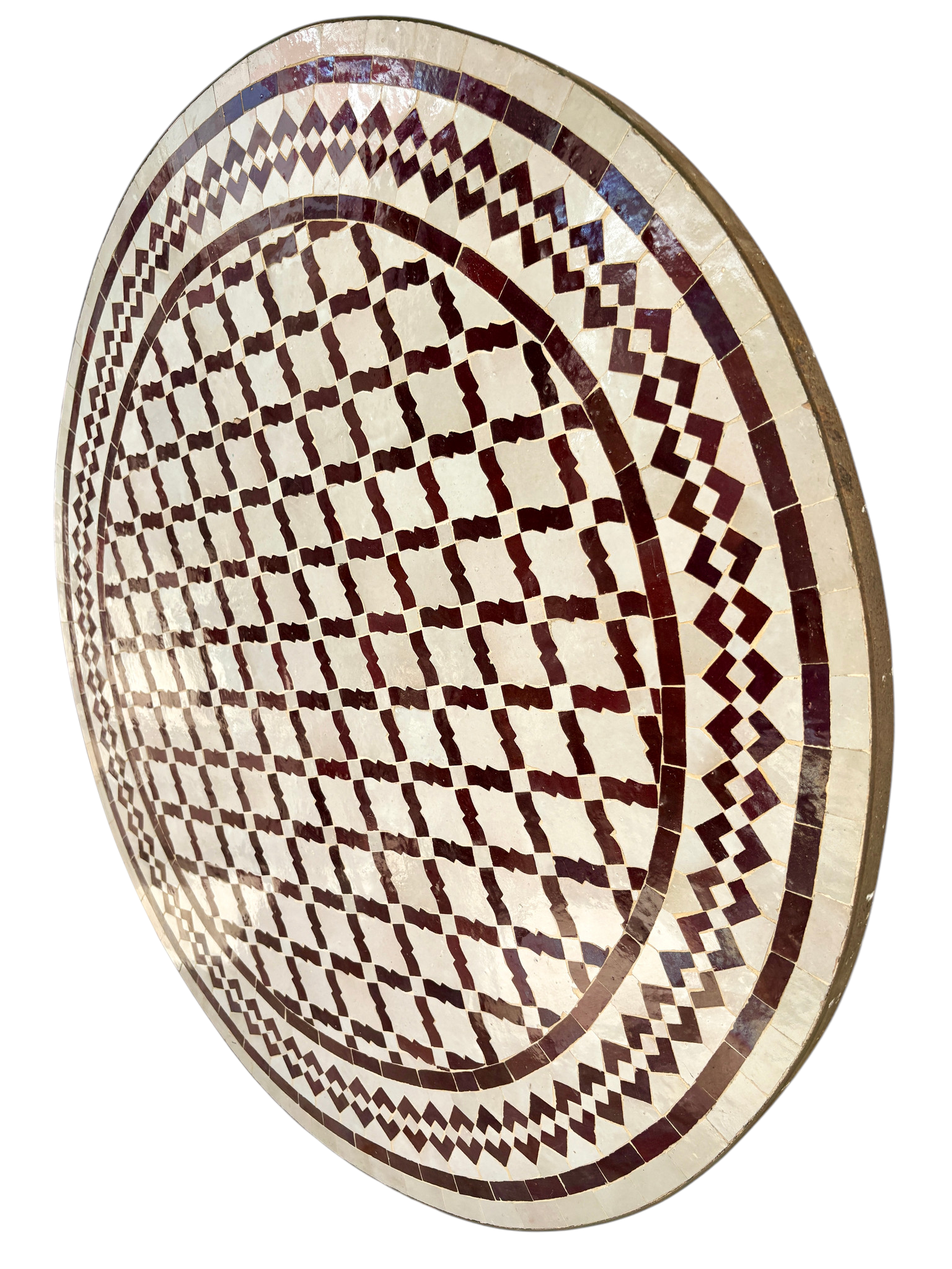 39" Multi Oxblood Zellige Mosaic Table Top