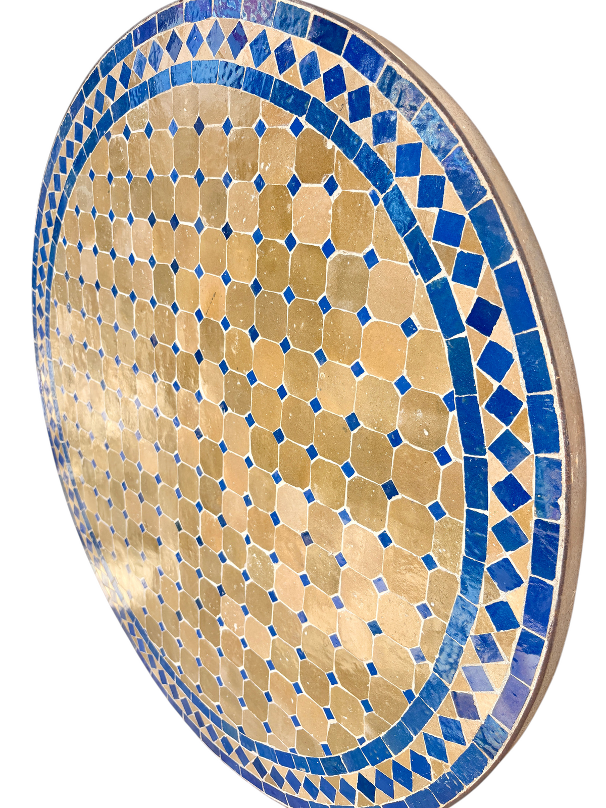 39" Beige Ochre Zellige Mosaic Table Top