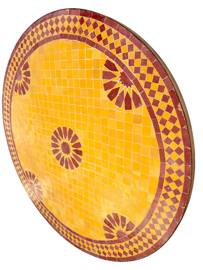 39" Multi Sunflower Zellige Mosaic Table Top