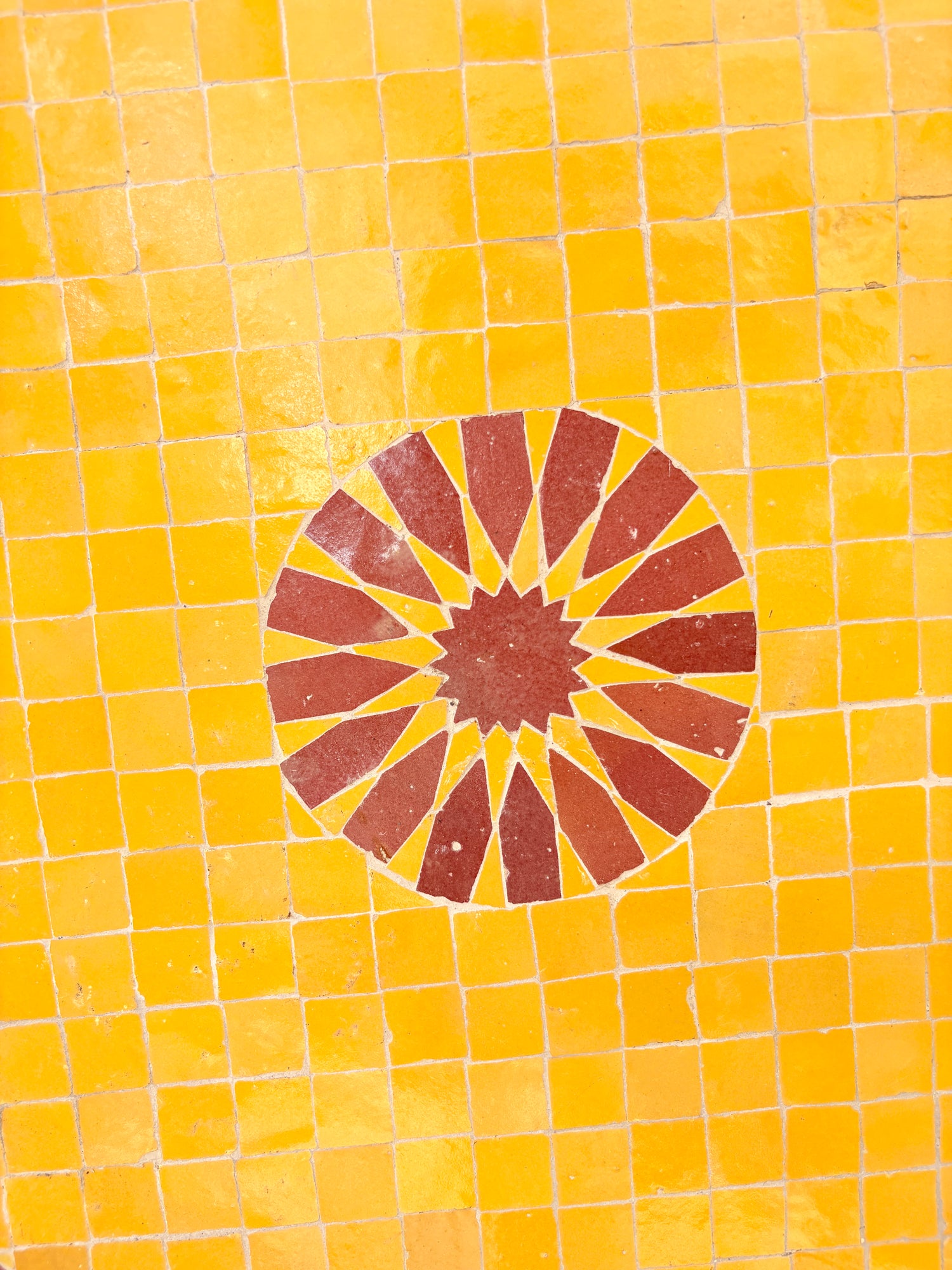 39" Multi Sunflower Zellige Mosaic Table Top