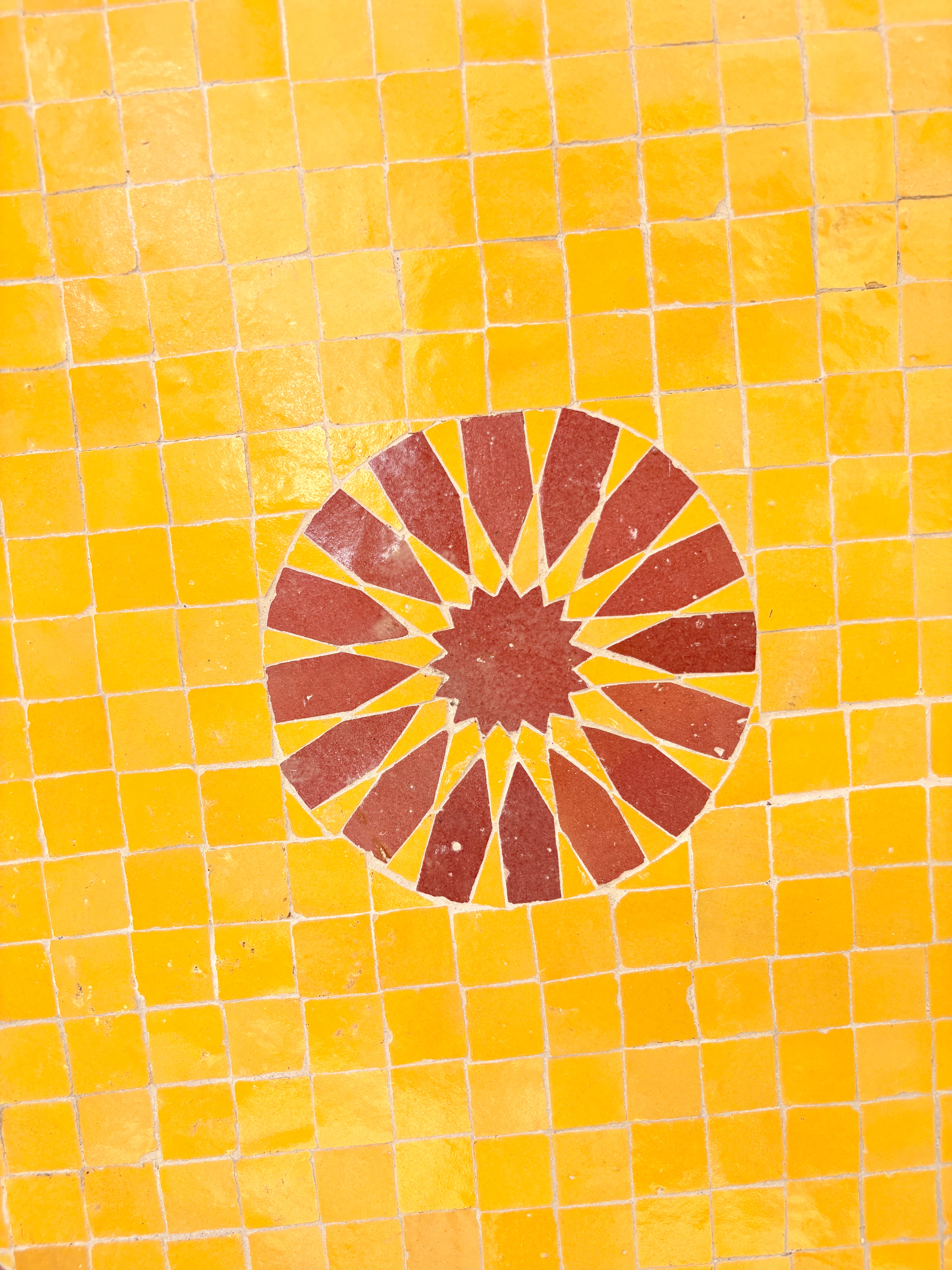 39" Multi Sunflower Zellige Mosaic Table Top