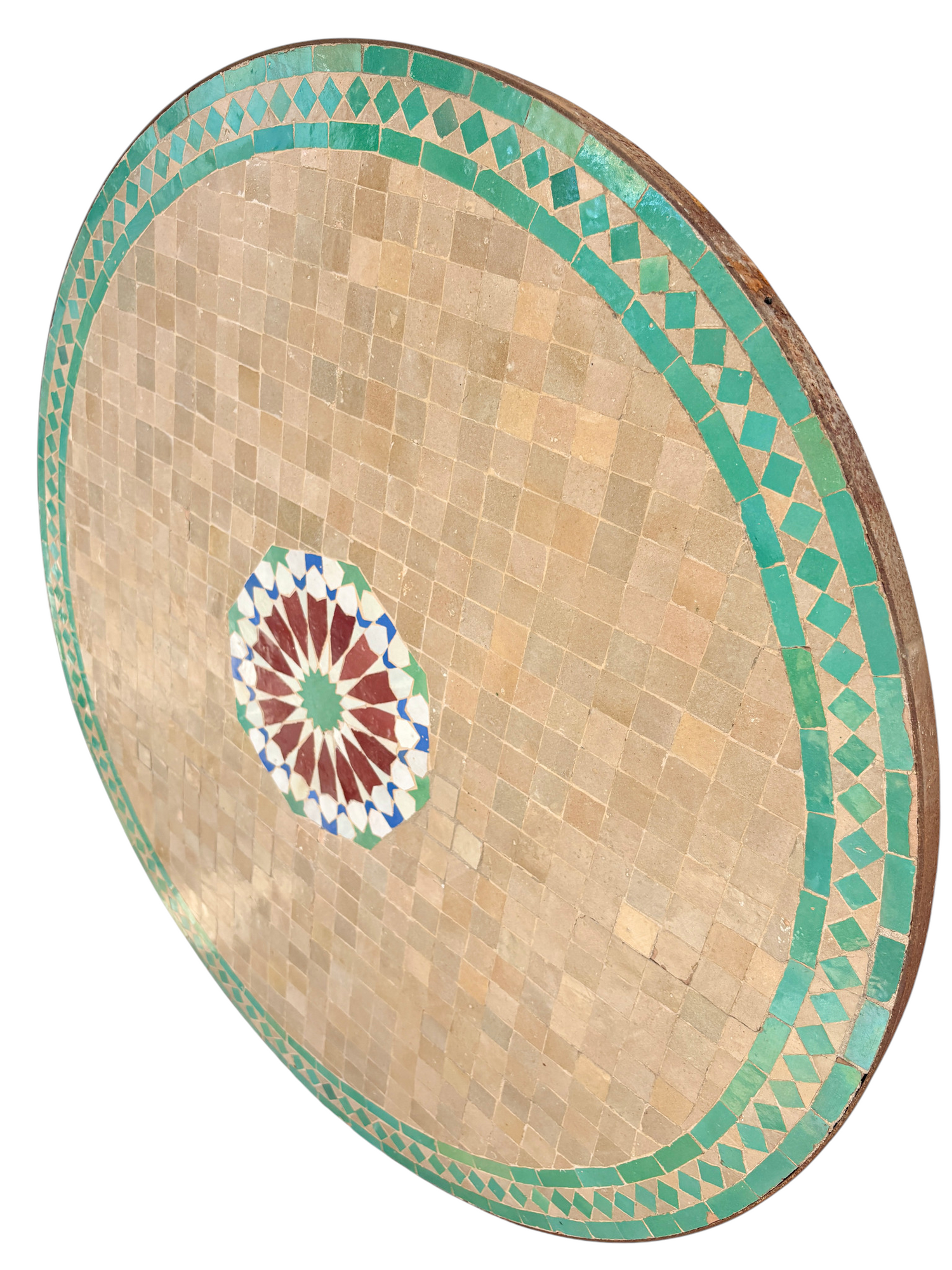 39" Multi Beige Zellige Mosaic Table Top