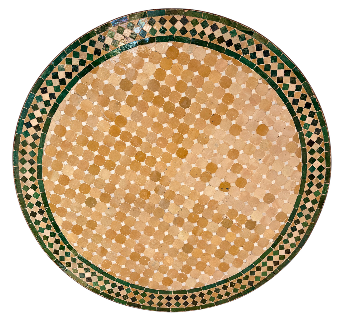 39" Multi Beige Zellige Mosaic Table Top