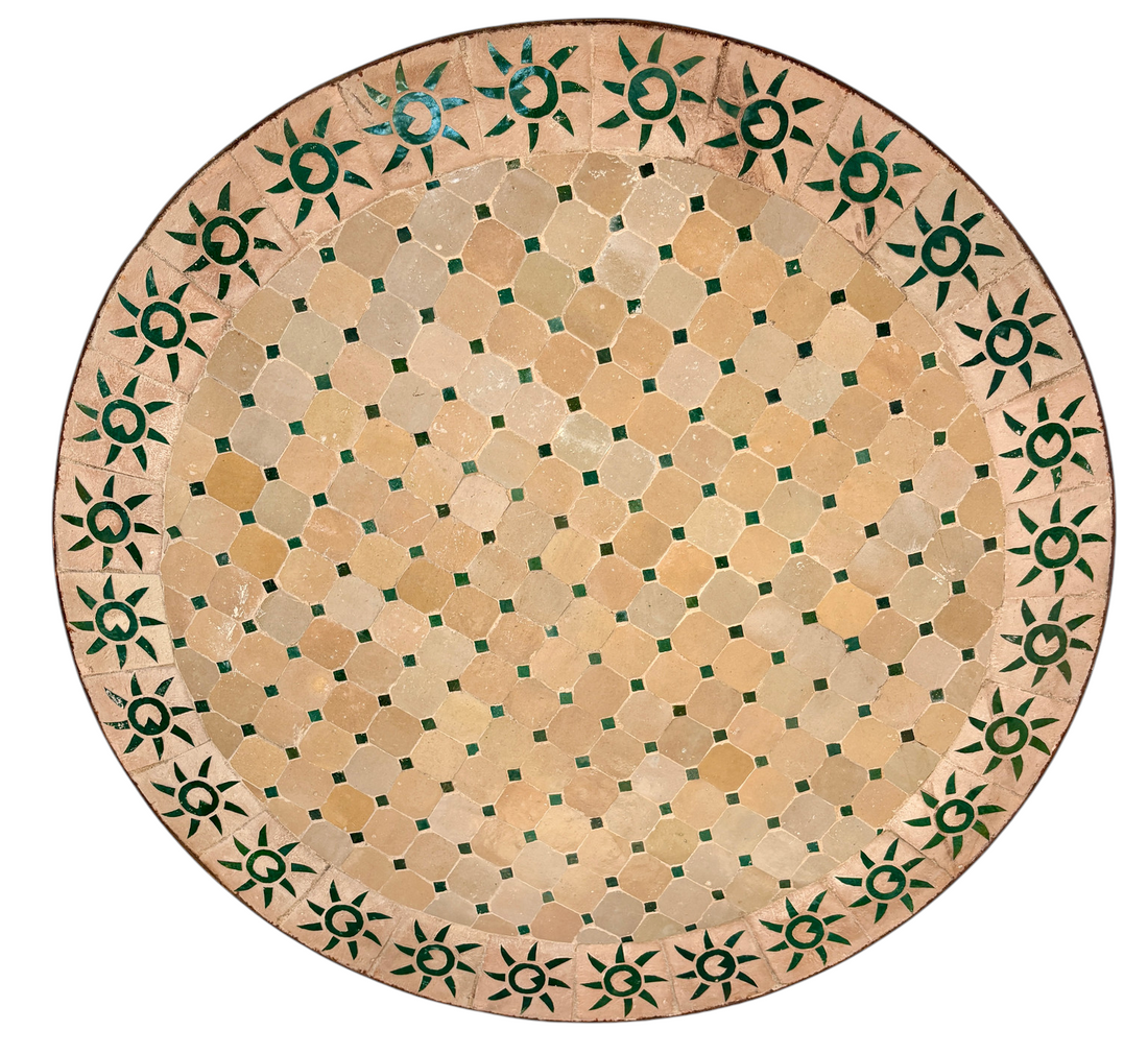 39" Multi Beige Zellige Mosaic Table Top
