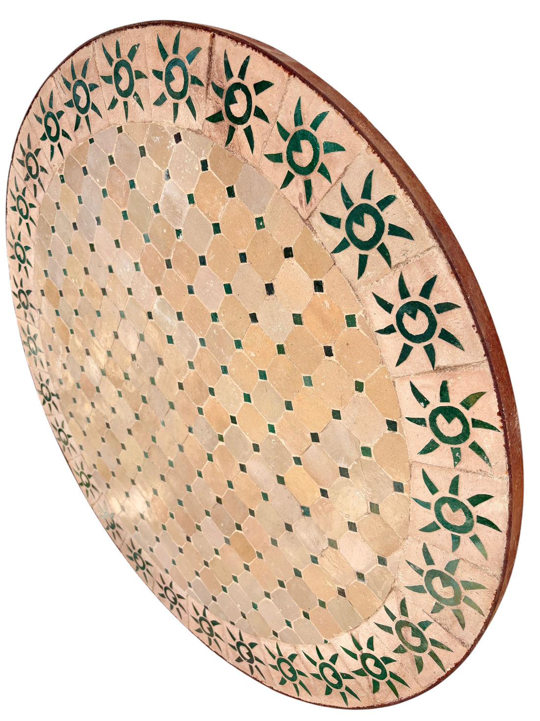 39" Multi Beige Zellige Mosaic Table Top