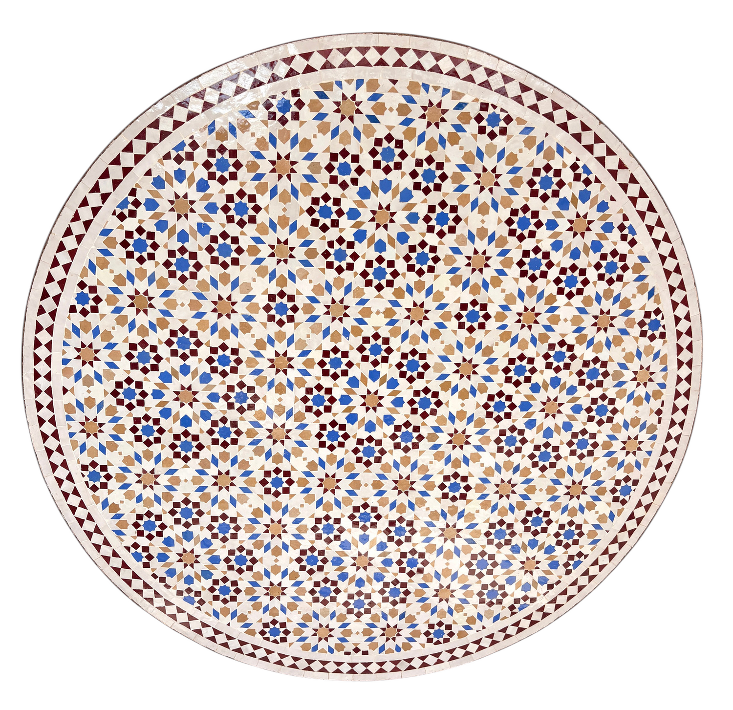 48" Multi Blue Zellige Mosaic Table Top