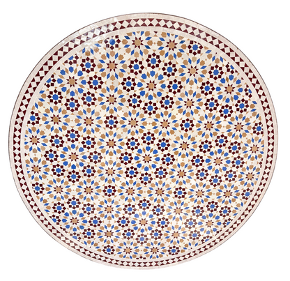 48" Multi Blue Zellige Mosaic Table Top