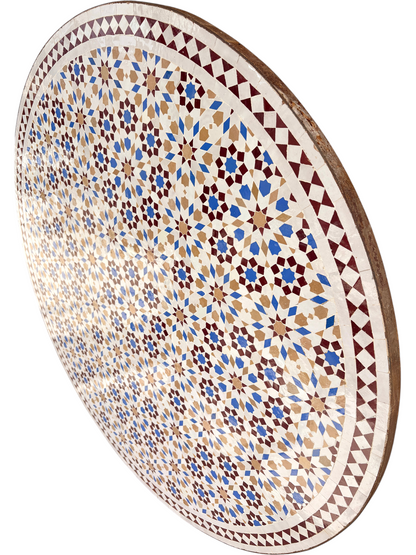 48" Multi Blue Zellige Mosaic Table Top