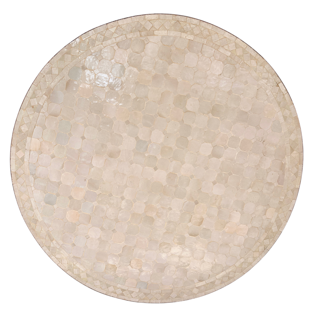 48" Ecru Zellige Mosaic Table Top