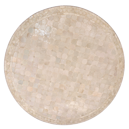 48" Ecru Zellige Mosaic Table Top