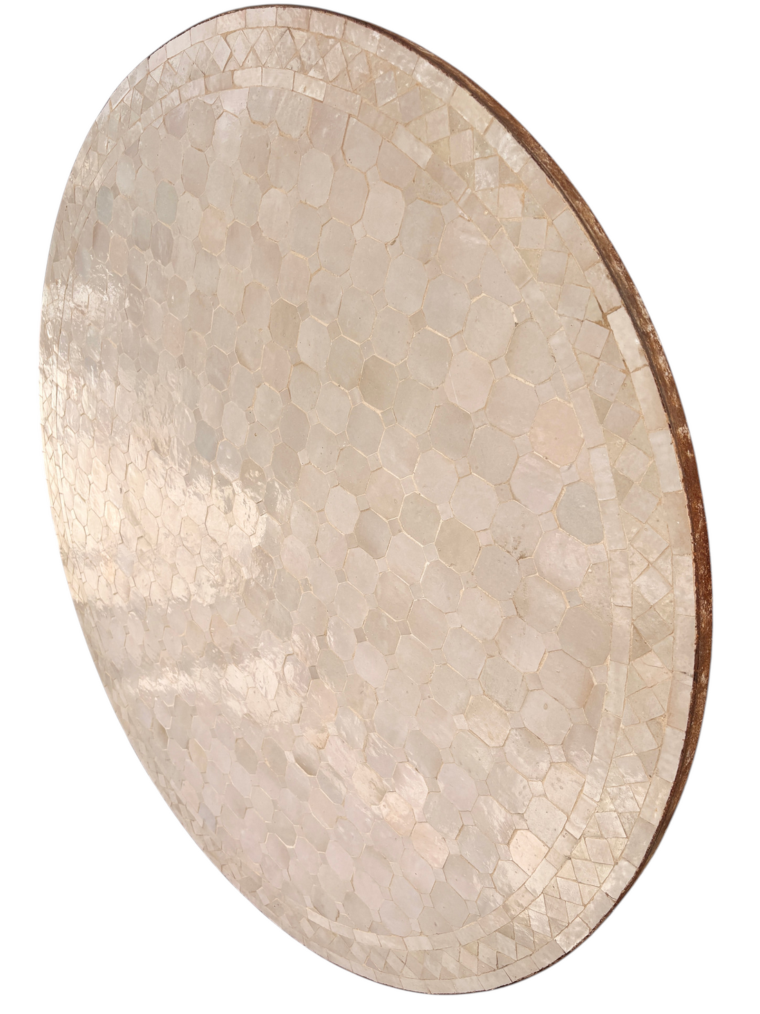 48" Ecru Zellige Mosaic Table Top