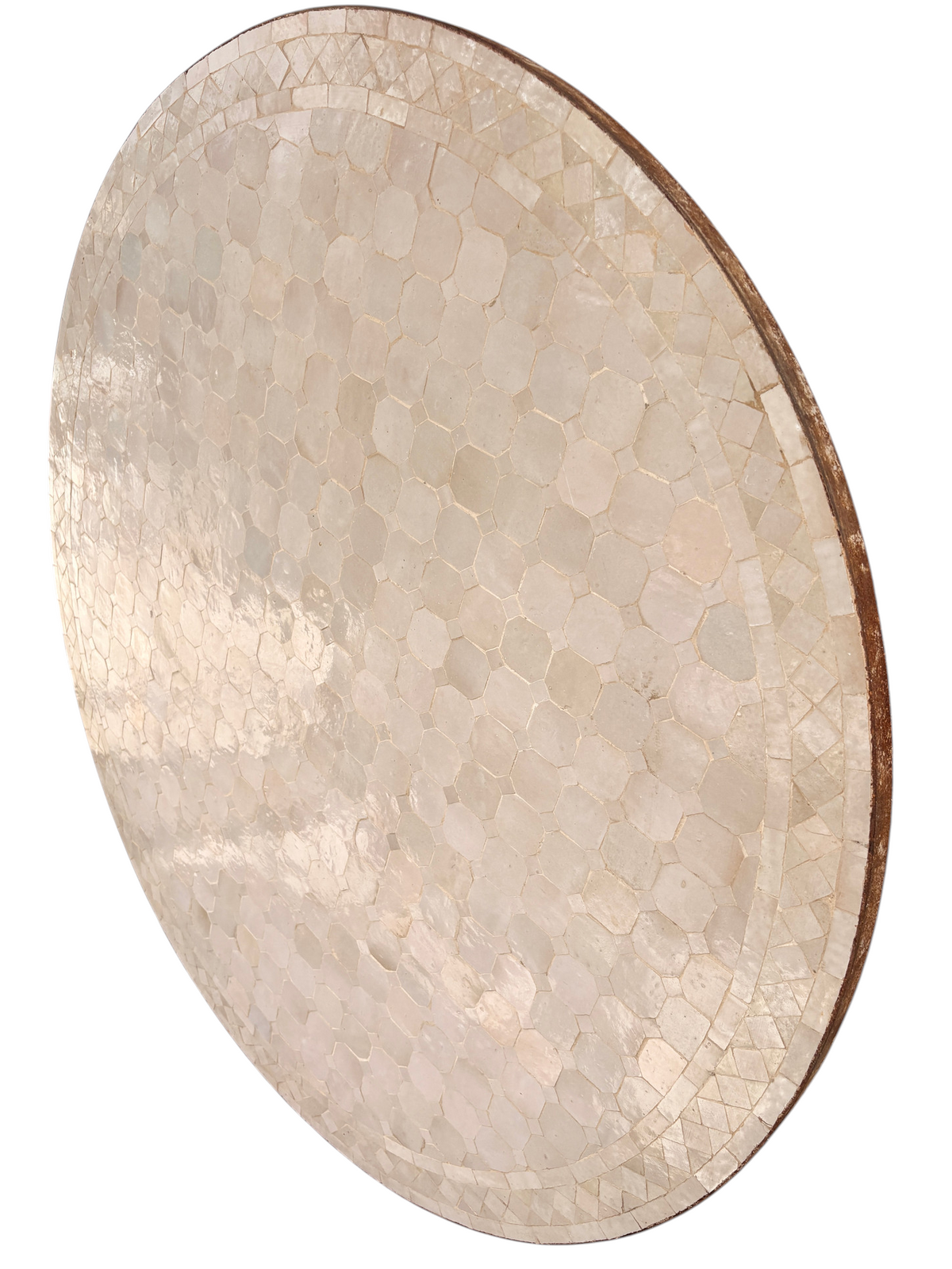 48" Ecru Zellige Mosaic Table Top