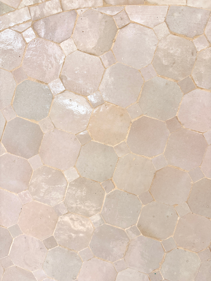 48" Ecru Zellige Mosaic Table Top