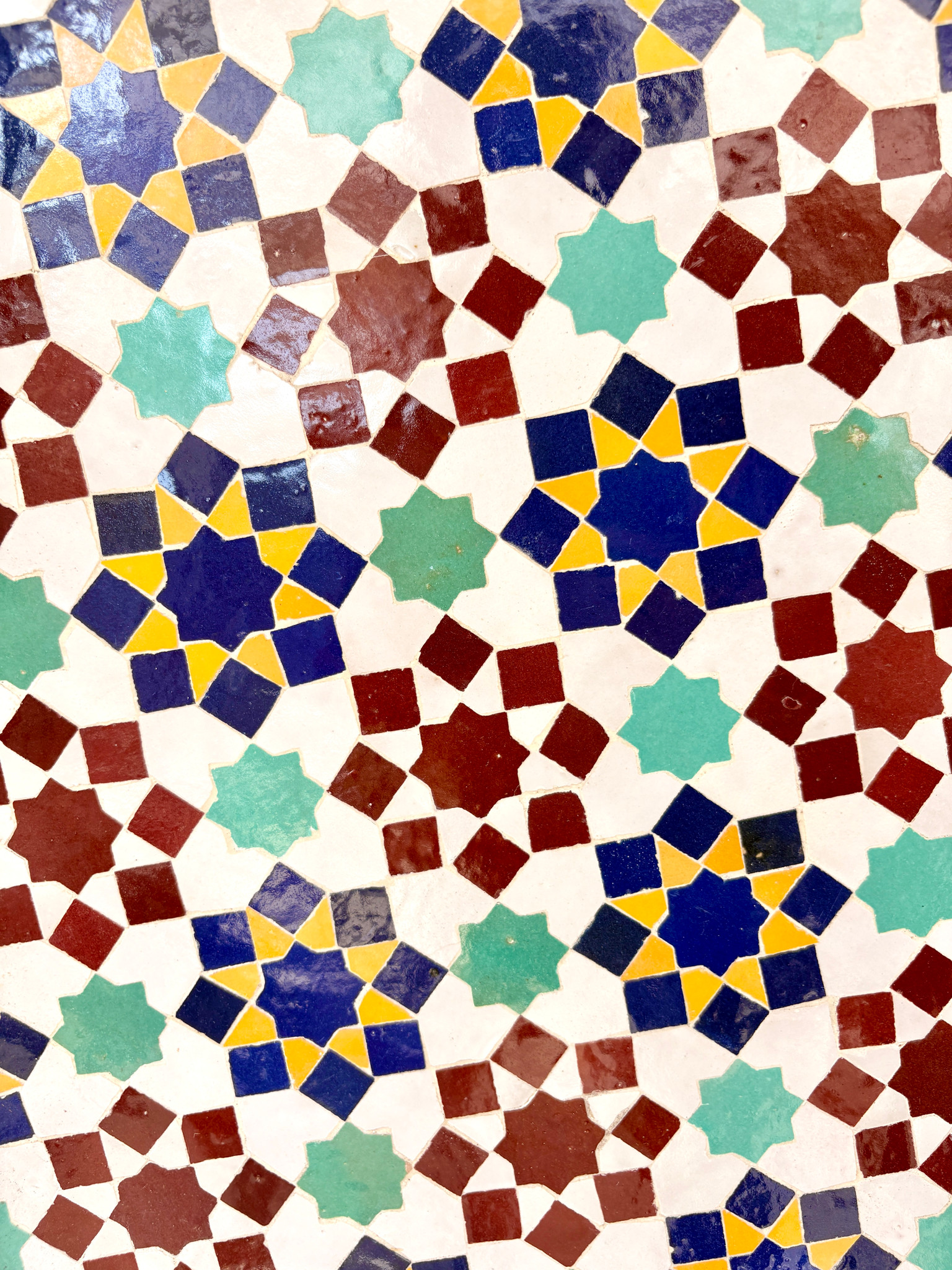 48" Multi Oxblood Zellige Mosaic Table Top