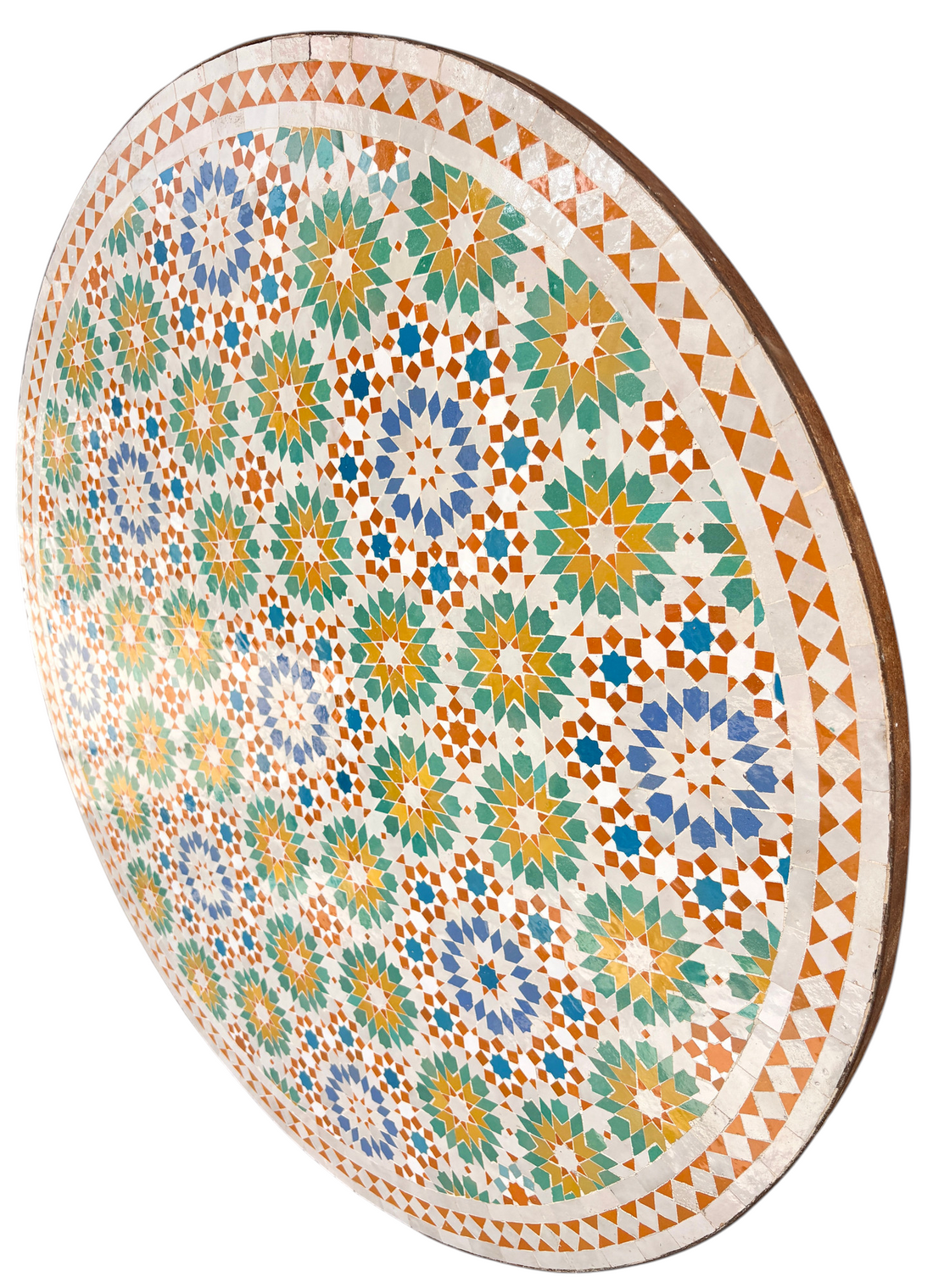 48" Multi Aqua Zellige Mosaic Table Top