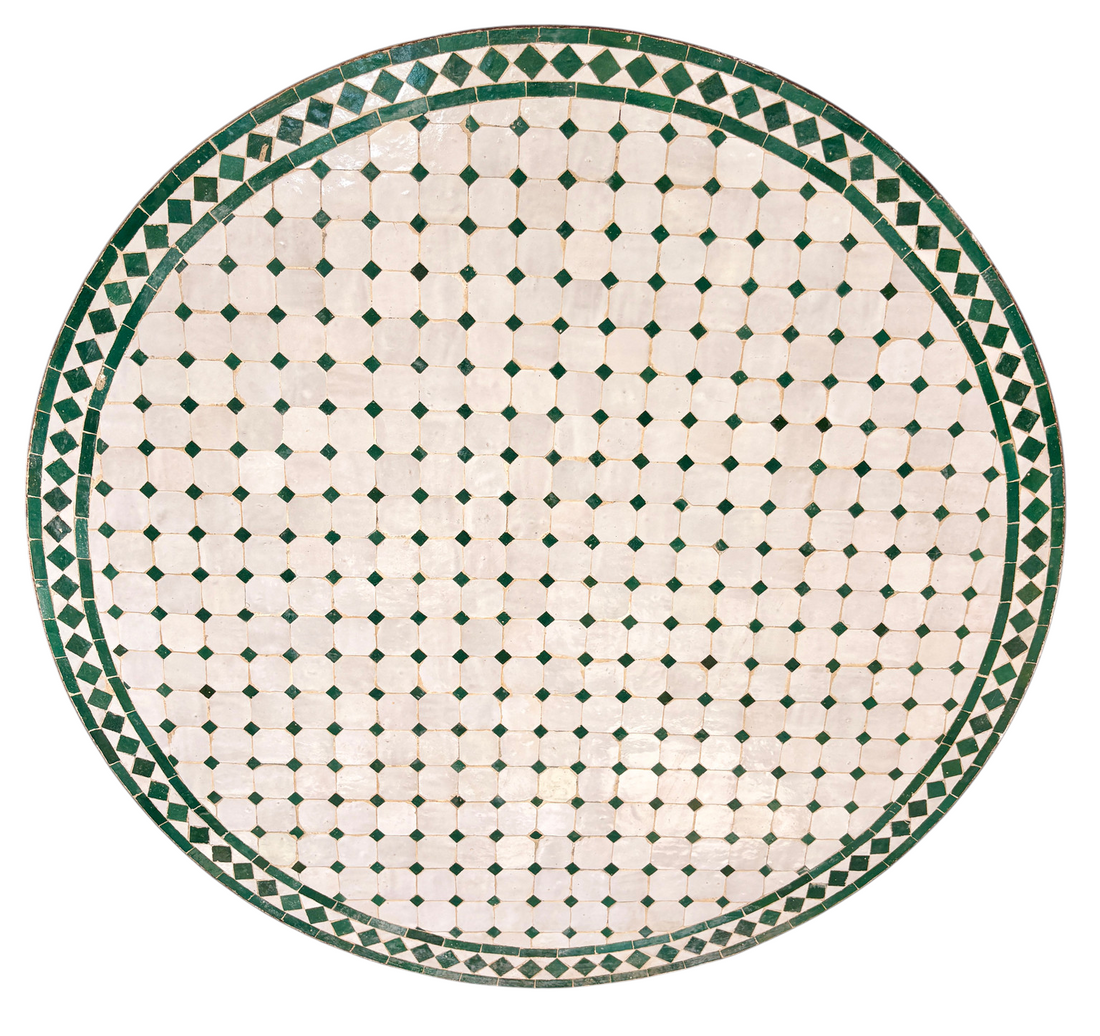 48" Multi Blanca Zellige Mosaic Table Top