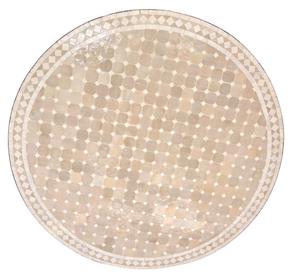 48" Beige Zellige Mosaic Table Top