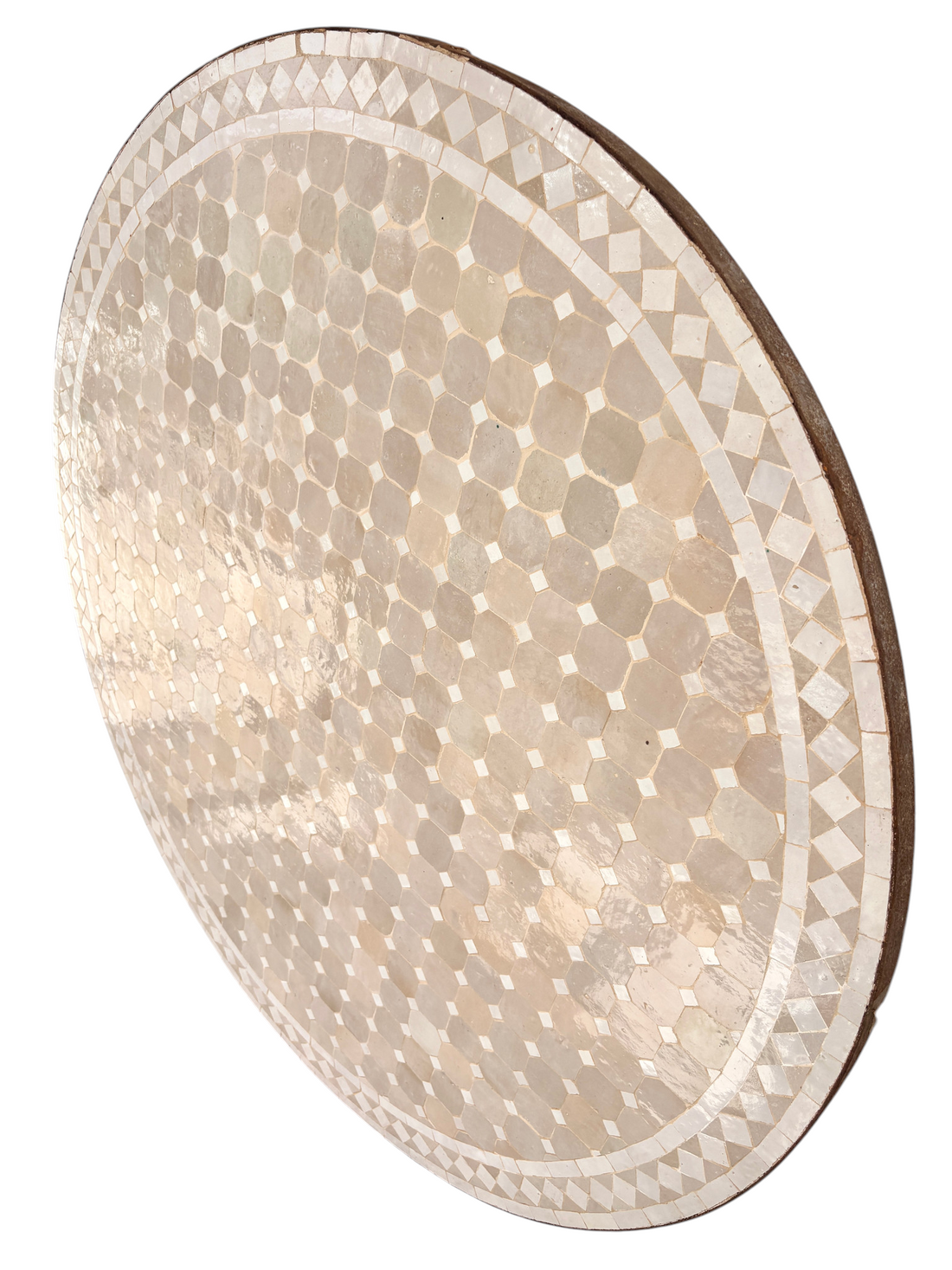 48" Beige Zellige Mosaic Table Top