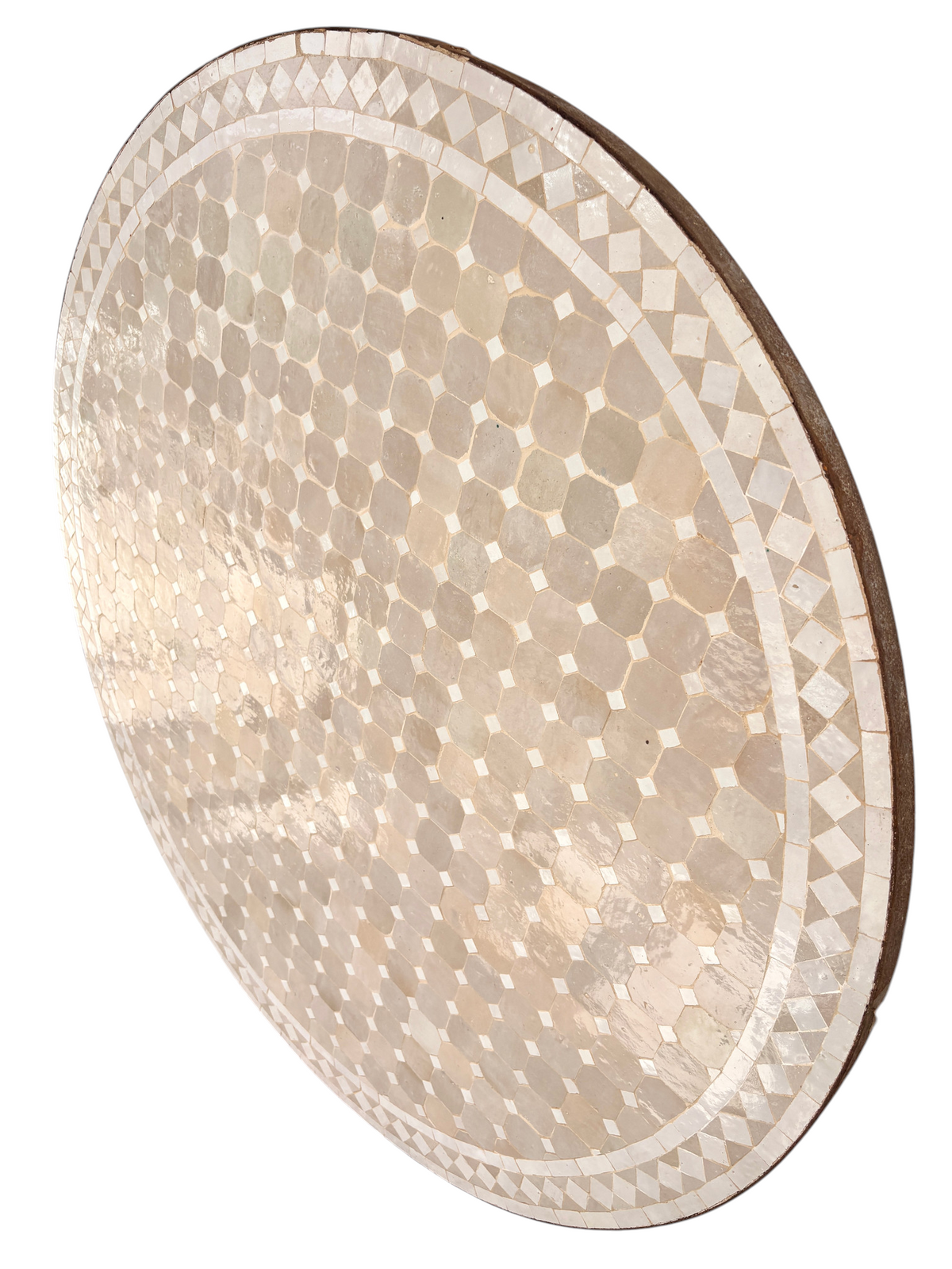 48" Beige Zellige Mosaic Table Top