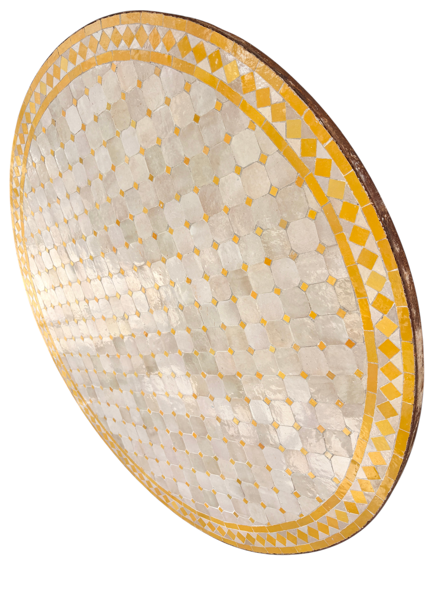 48" Ecru Zellige Mosaic Table Top