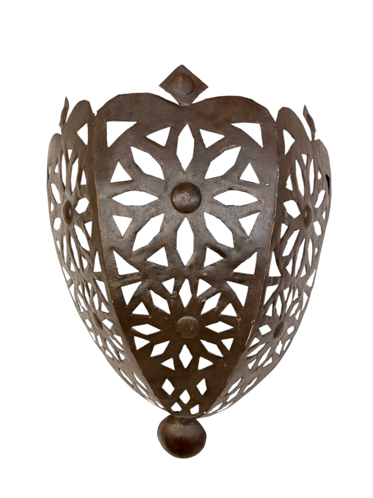 Pierced Iron Wall Sconce with Floral Design