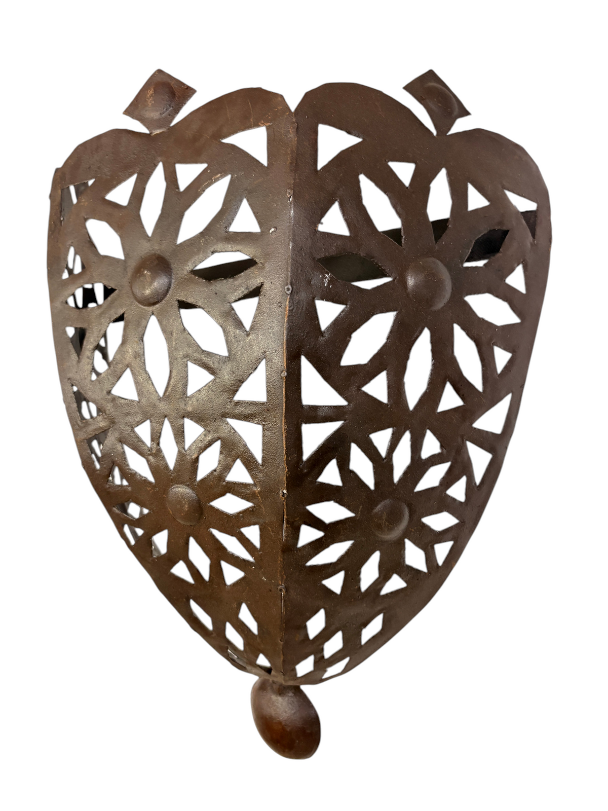 Pierced Iron Wall Sconce with Floral Design