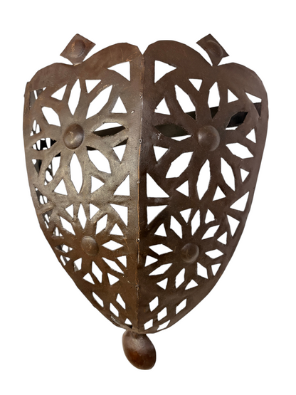 Pierced Iron Wall Sconce with Floral Design