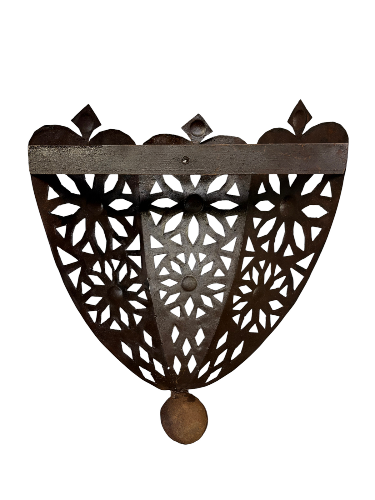 Pierced Iron Wall Sconce with Floral Design