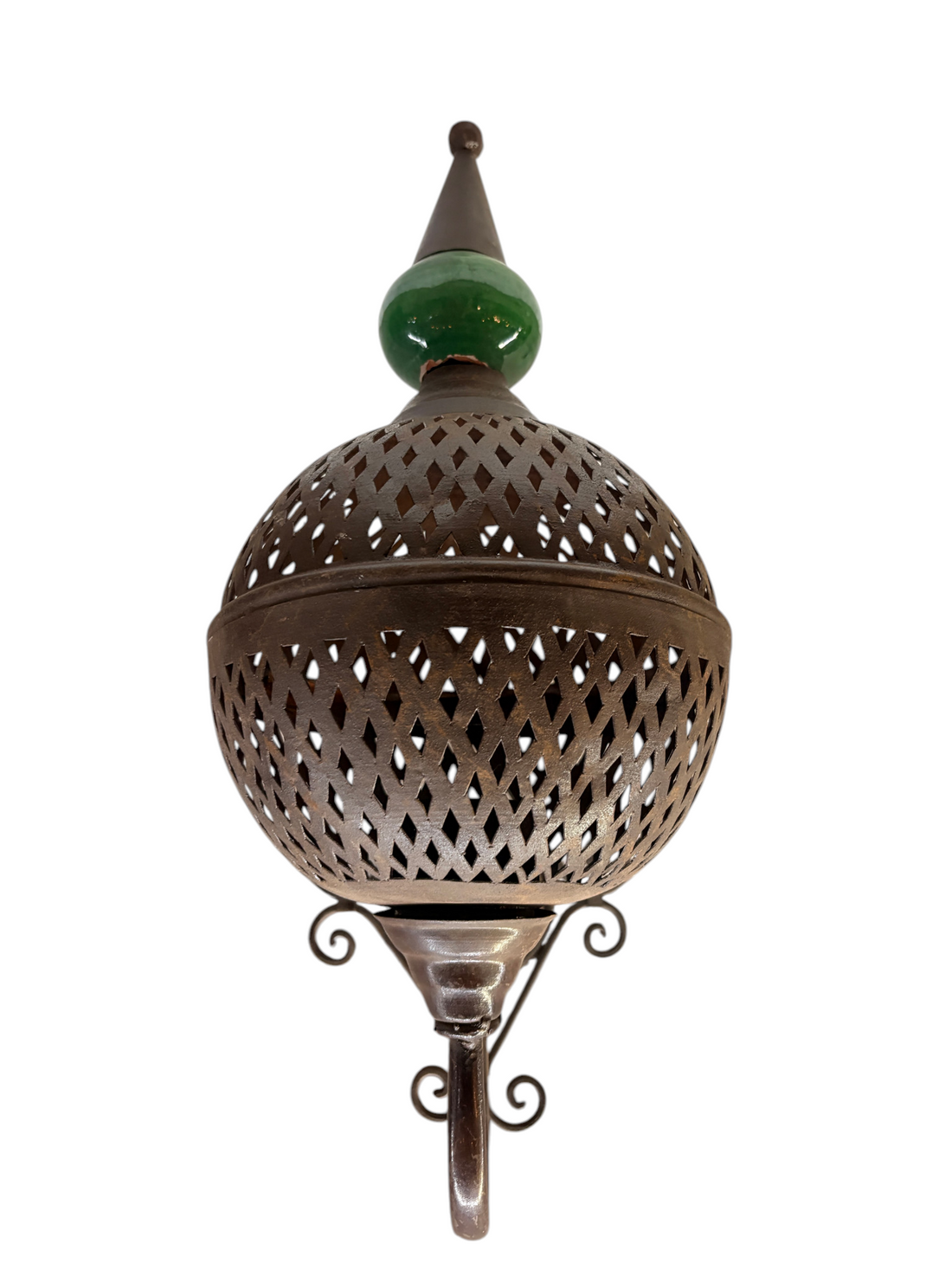 Moroccan Wall Sconce with Metal and Ceramic Ball