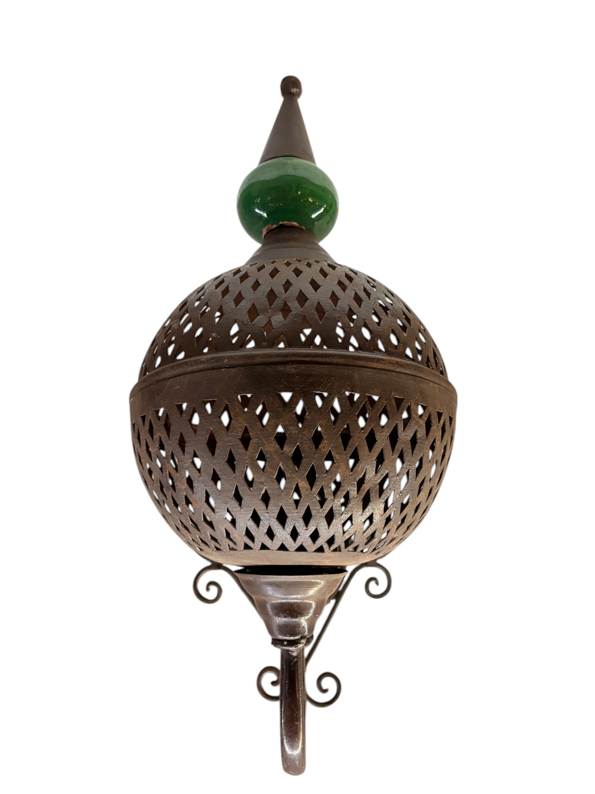 Moroccan Wall Sconce with Metal and Ceramic Ball