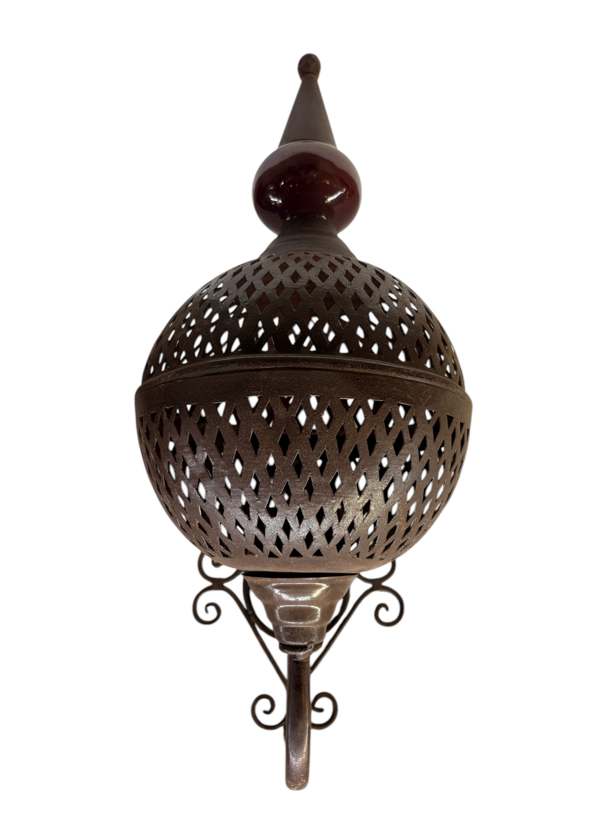 Moroccan Wall Sconce with Metal and Ceramic Ball