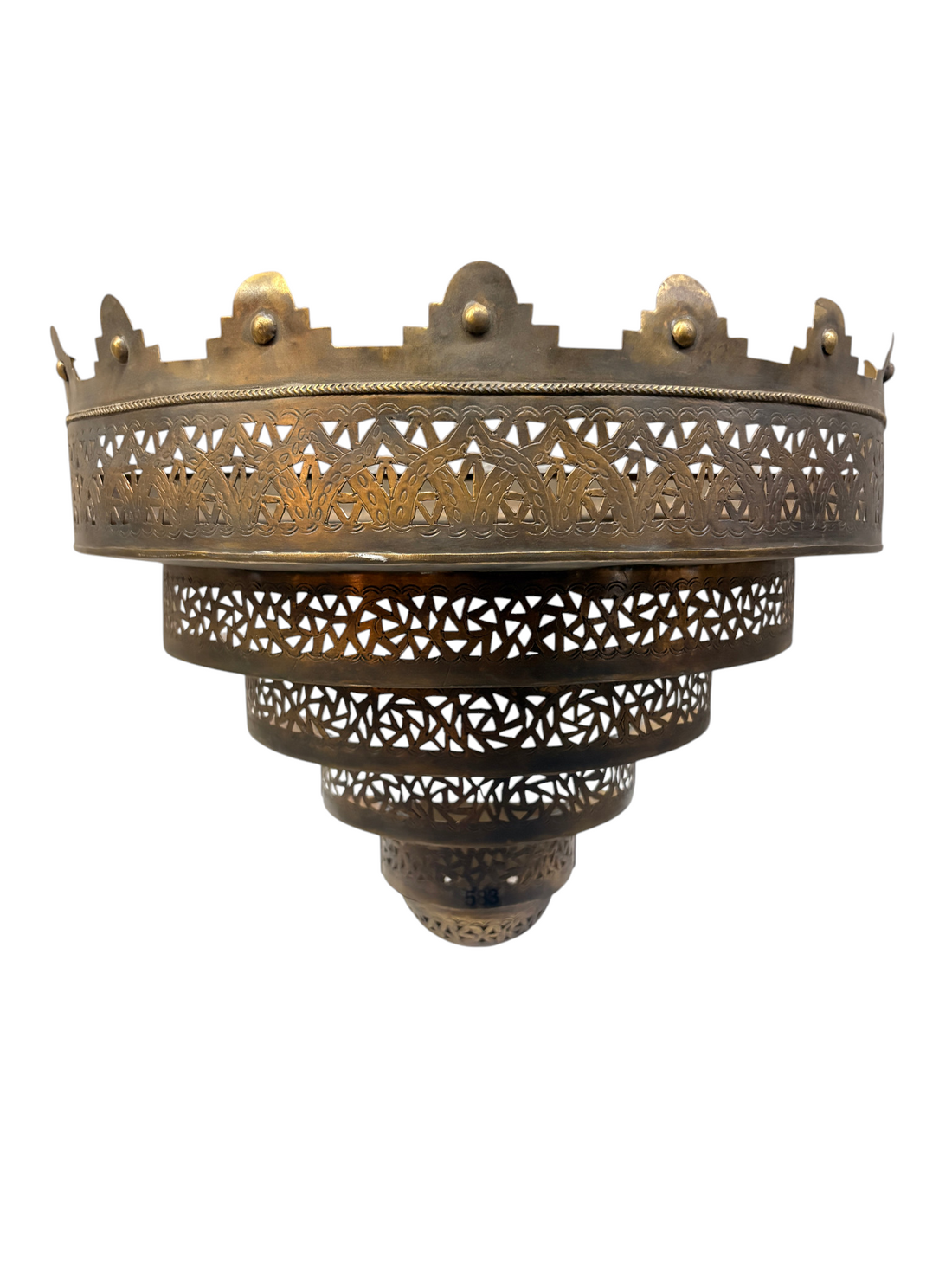 Brass and Silver Wall Sconce with Upside Down Cake Design