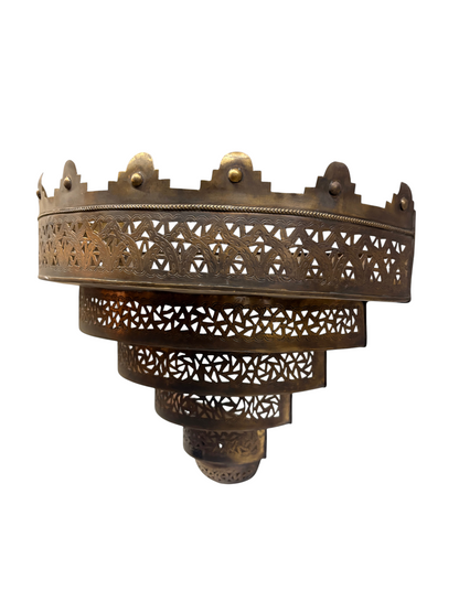 Brass and Silver Wall Sconce with Upside Down Cake Design