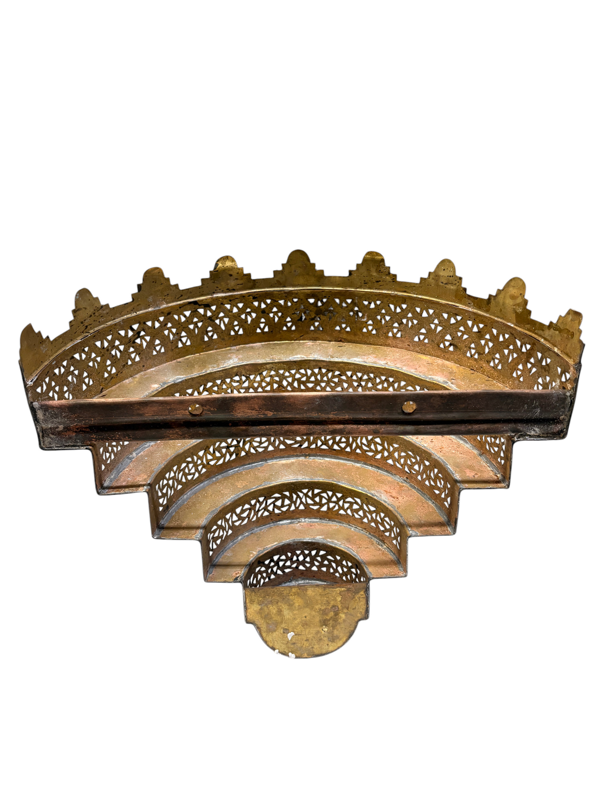 Brass and Silver Wall Sconce with Upside Down Cake Design