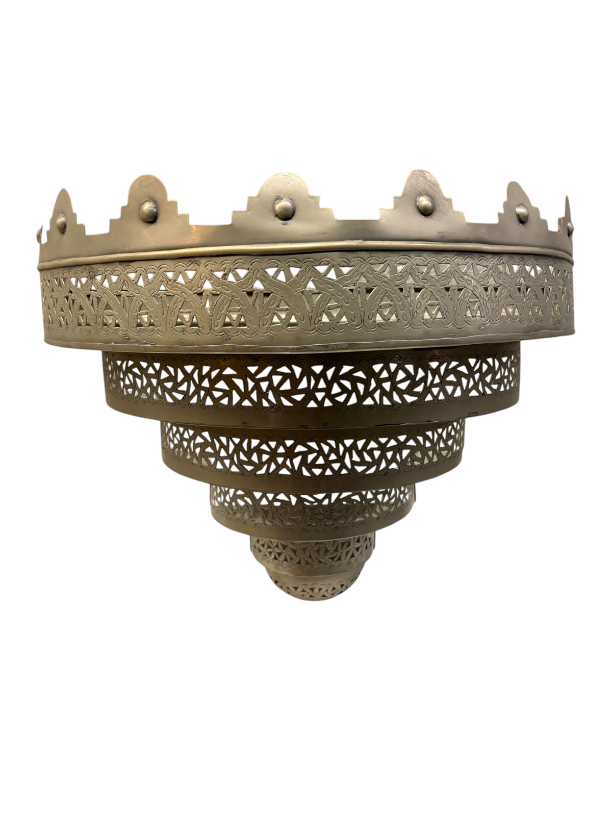Brass and Silver Wall Sconce with Upside Down Cake Design